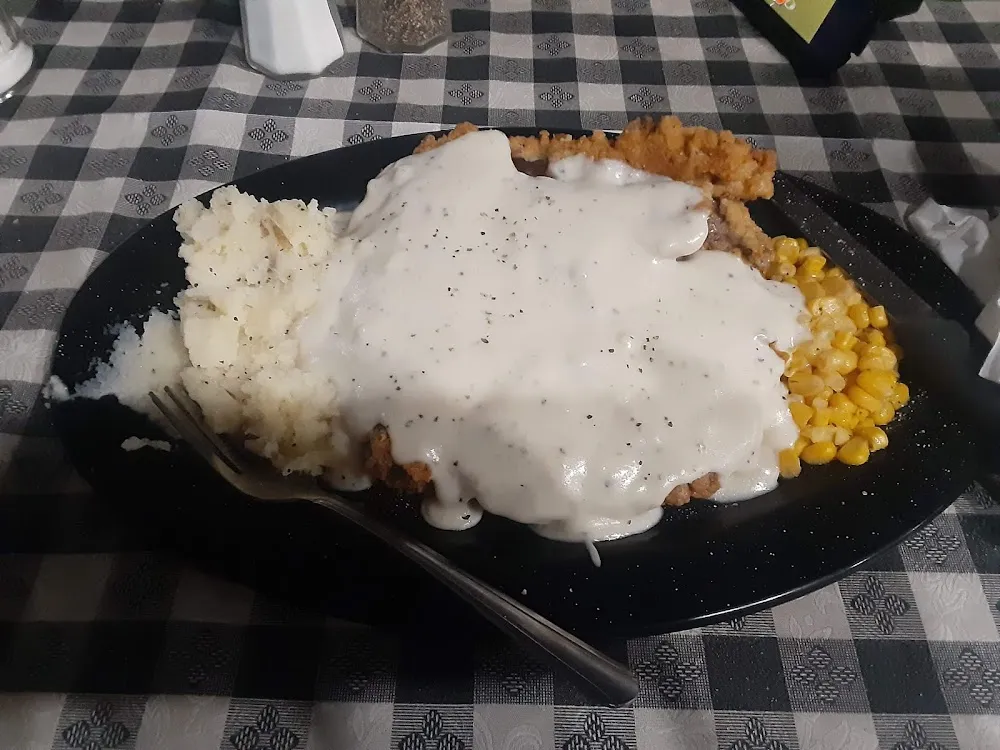 Chicken Fried Steak and Mashed Potatoes and Corn